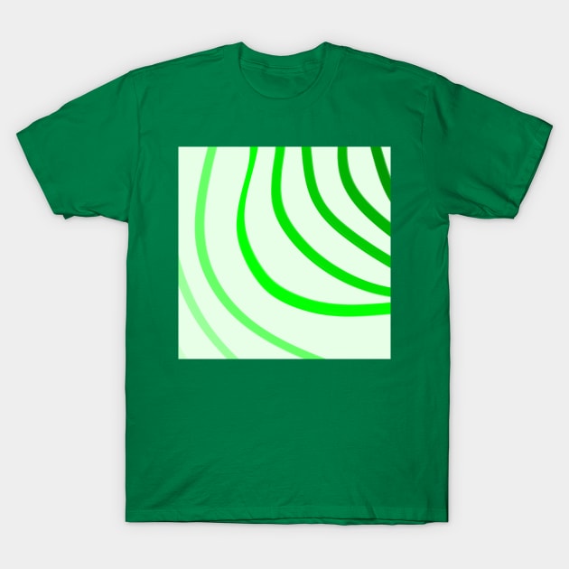 Green Leaves River Abstract Pattern T-Shirt by nelloryn